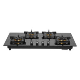 Surya Flame ASTRO Builtin Hob, LPG 4 Burner Auto Ignition, 8mm Thickness  (Jumbo, Medium, Small) 360 Degree Revolving Nozzle with 5 Years Warranty